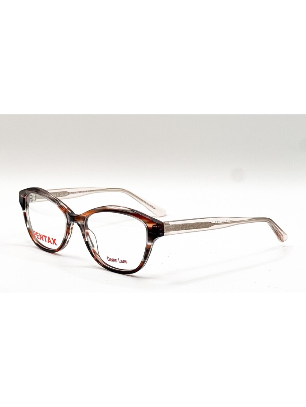 Pentax Classic 12 Brown Horn Semi Cat Eye Authentic Eyeglass Frames 53-17